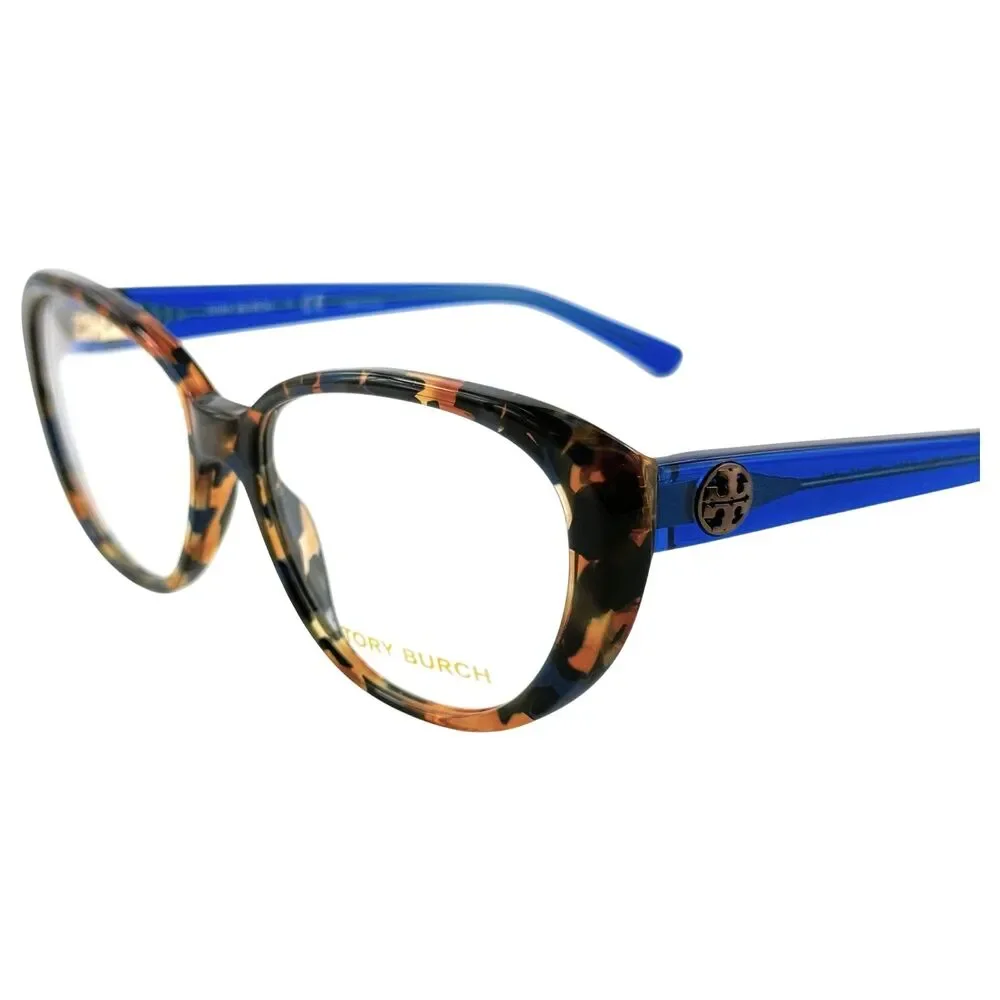 Tory Burch TY2078 Womens Plastic Eyeglass Frame 1683 Blue Flake Tort 52-15
